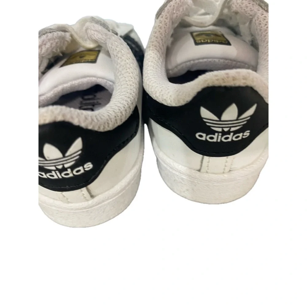 Baby Adidas Superstar Shoes White Black Size US 4K - Picture 8 of 8